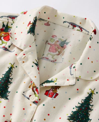 Women's Dr. Seuss Grinch Flannel Pajama Set in Skiing Grinch - main