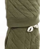 Quilted Pullover in Green Olive - main