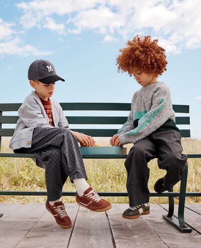 Colorblock Bouclé Sweater in Fall Colorblock - main