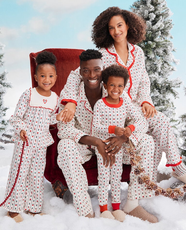 Holiday Christmas Stripes Matching Family Pajamas in  - main