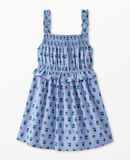 Sleeveless Poplin Smocked Dress in Mini Daisy on Storm Blue - main