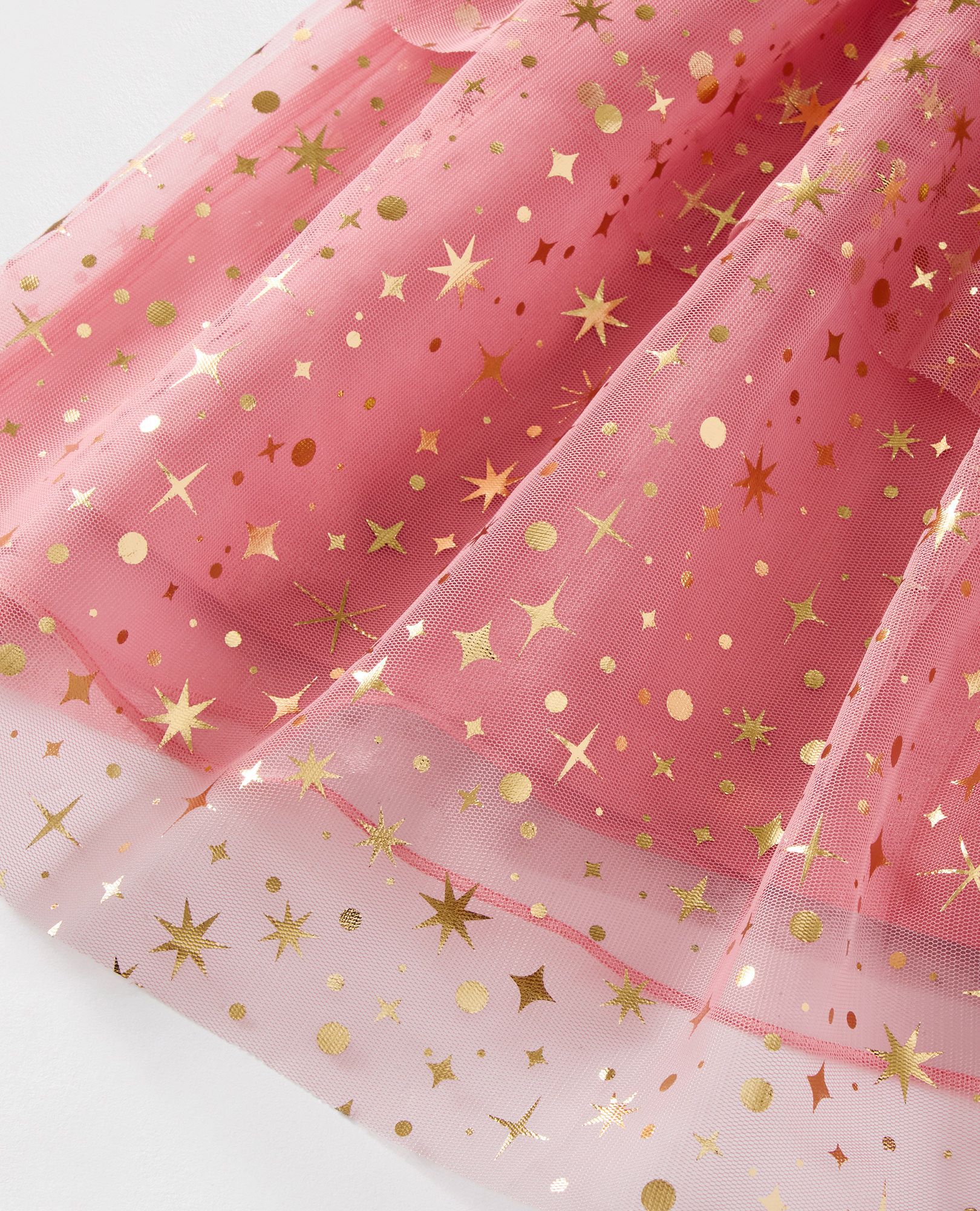 Long Sleeve Tulle Shimmer Dress in Macaron - main