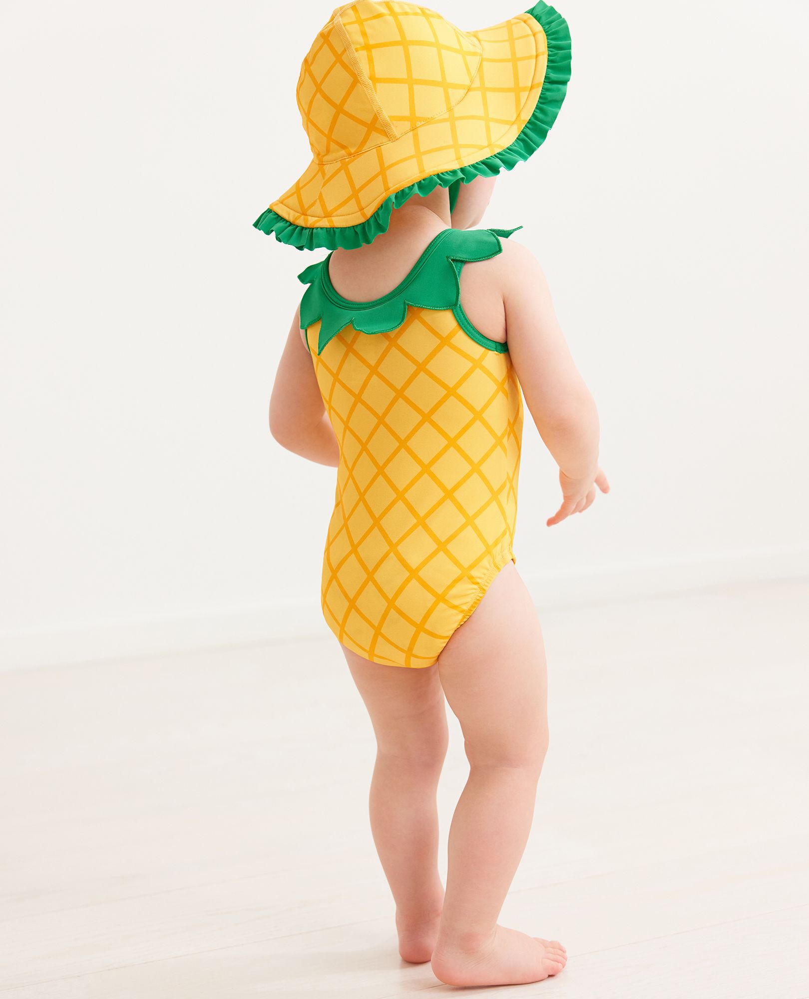 Baby swimsuit sales and hat