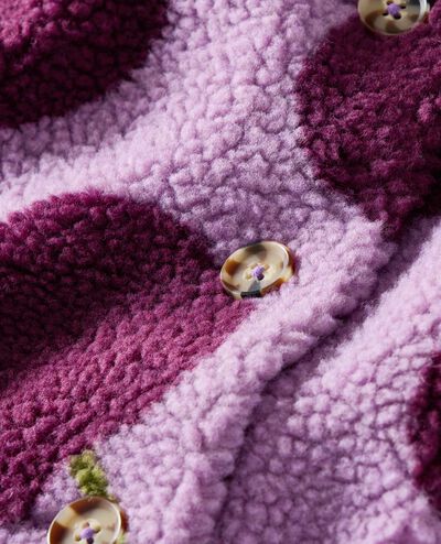 Faux Shearling Jacket in Apples on Powder Purple - main