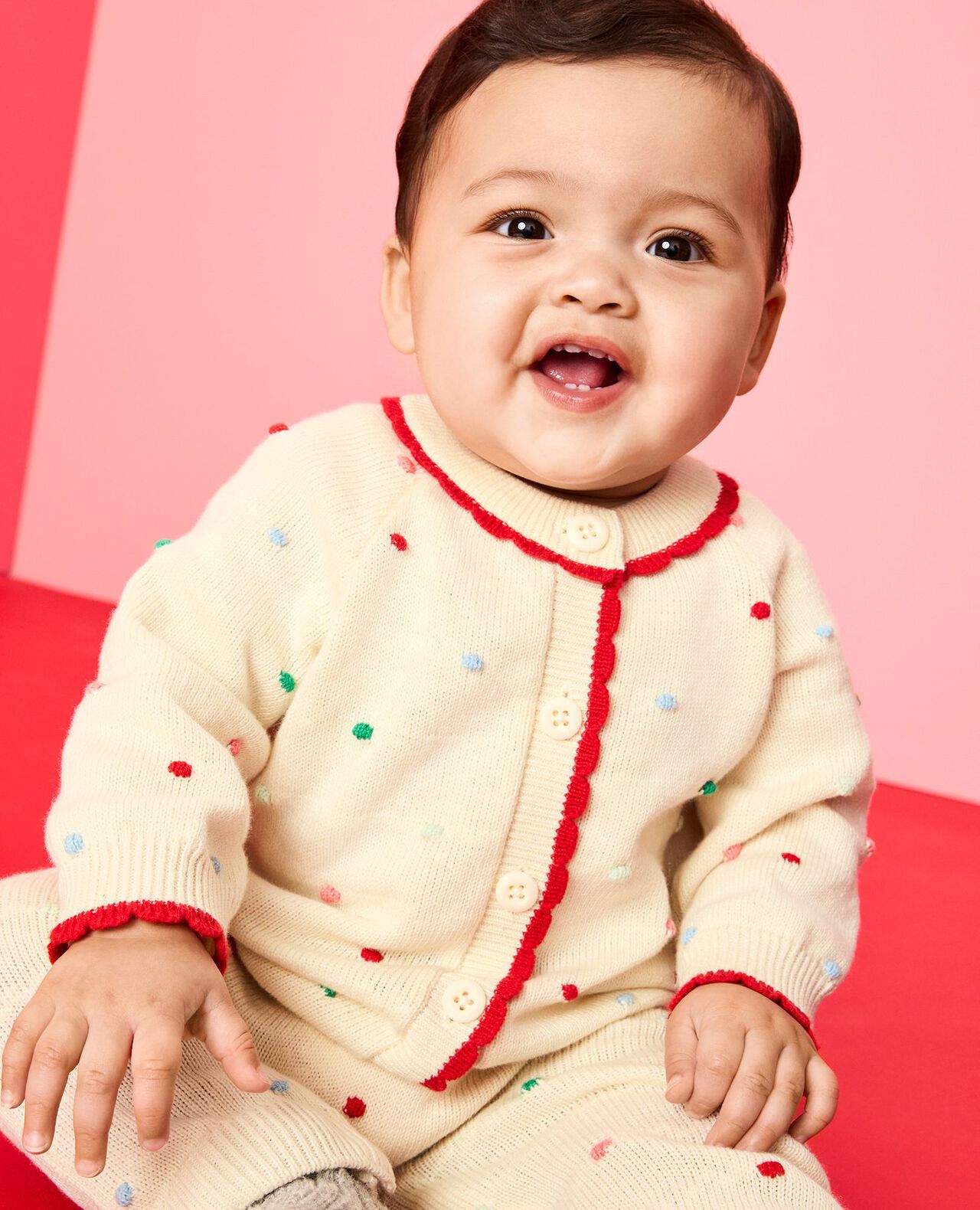 Baby Confetti Sweater Romper in Multi Dot - main