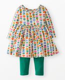 Baby Long Sleeve Skater Dress & Leggings Set in Multi Tulip - main