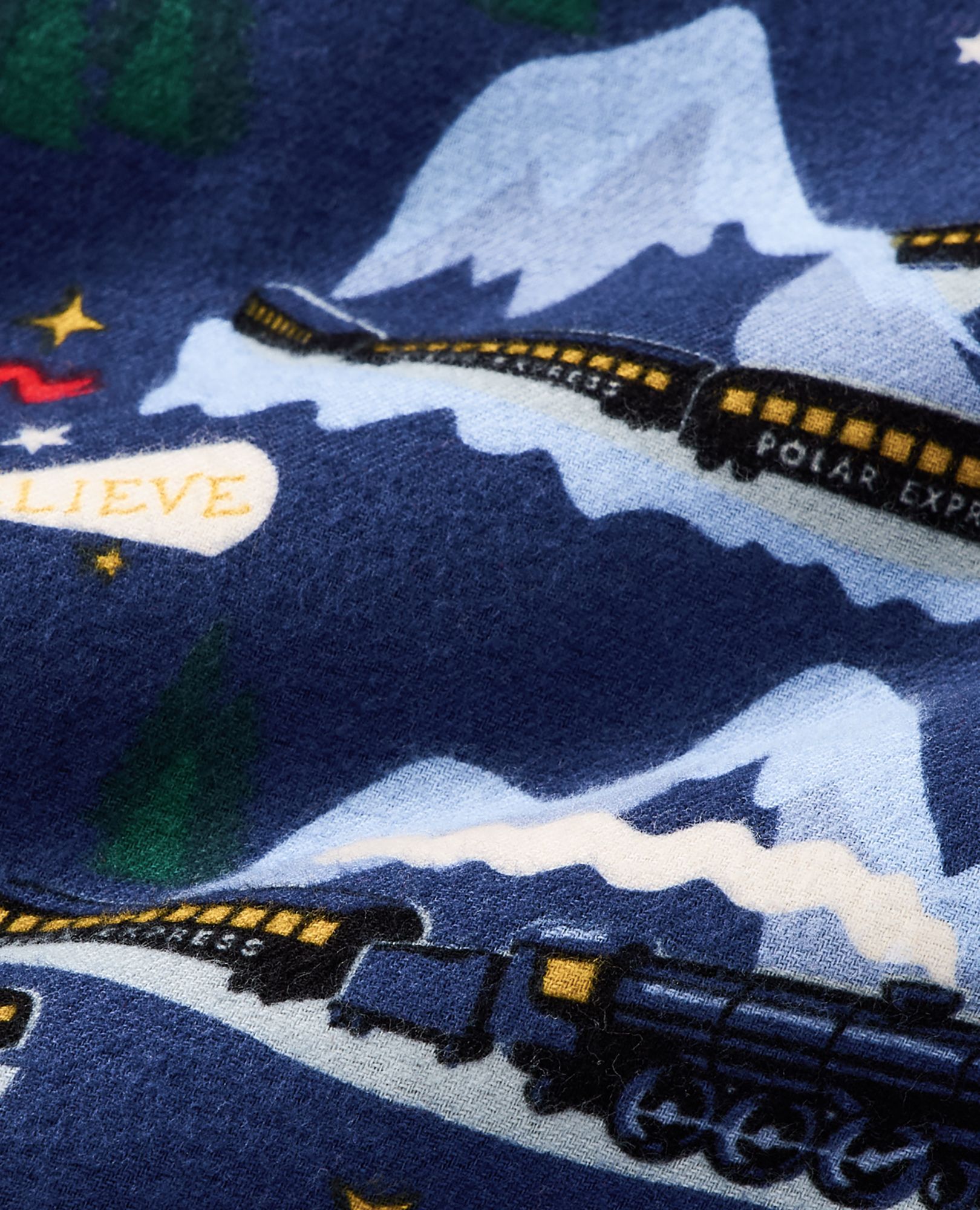 Adult Warner Bros™ Discovery Polar Express Flannel Pajama Top in Polar Express Family - main