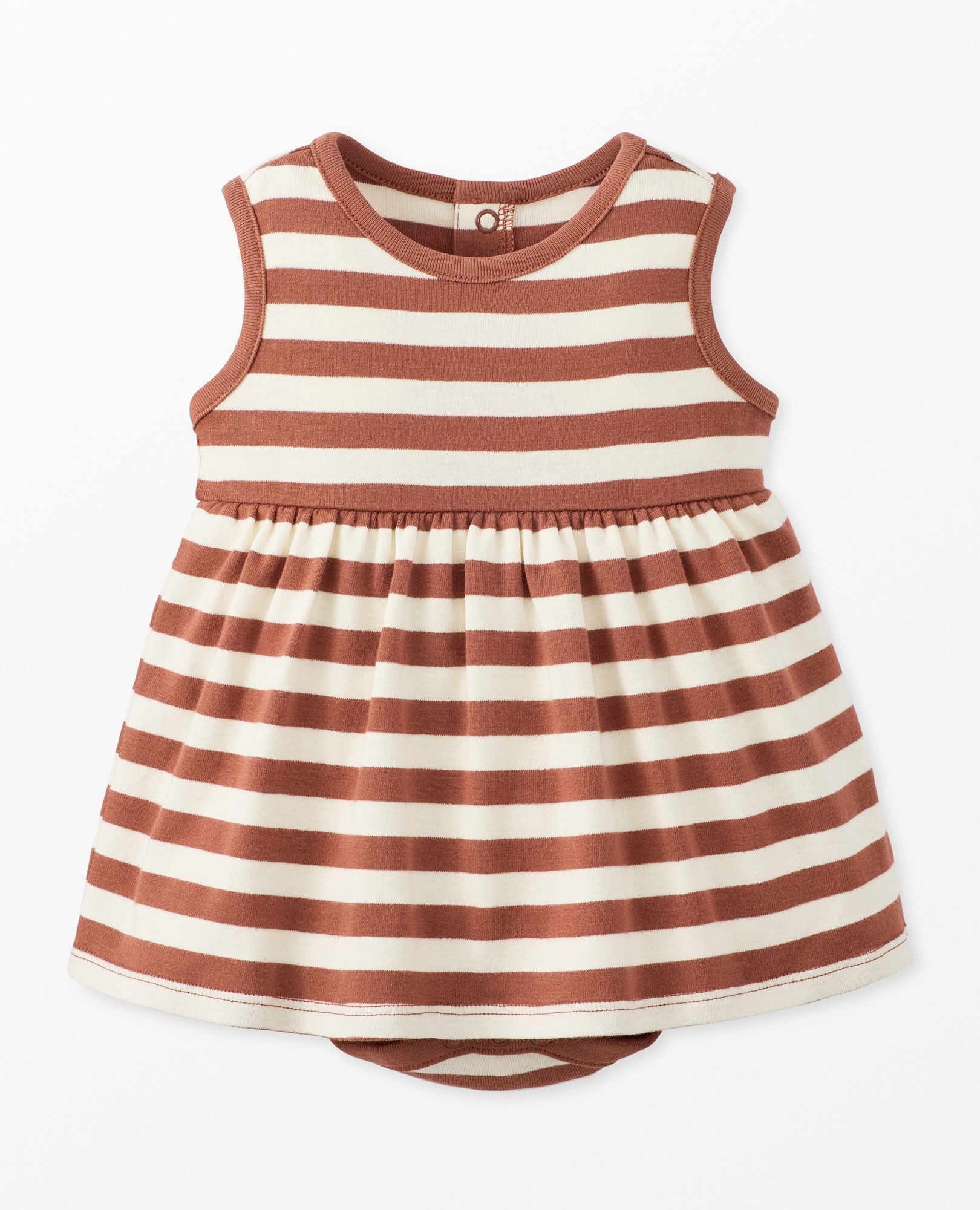 Baby Sleeveless Skirted Bodysuit in Canyon/Ecru - main