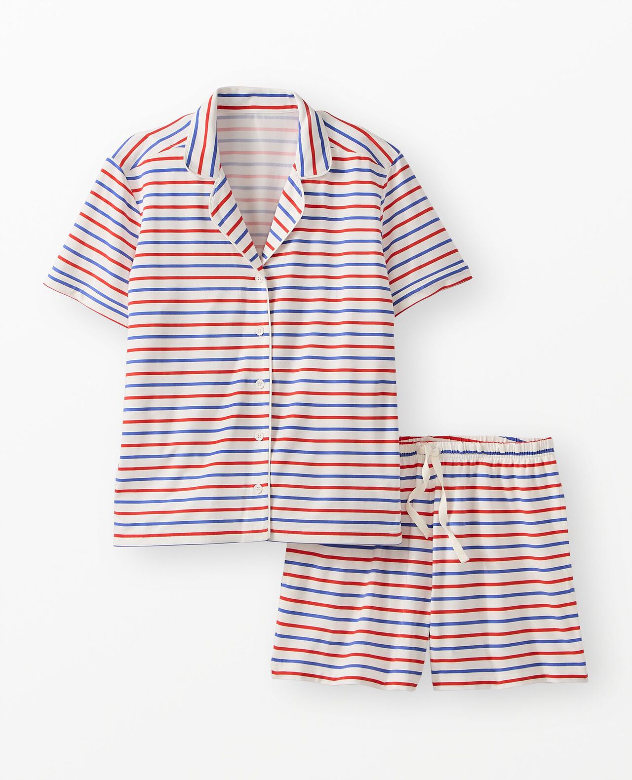 Women's Short Sleeve HannaSoft™ Pajama Set in RWB Stripe - main