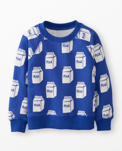 French Terry Sweatshirt in Milk Cartons on Bakery Blue - main