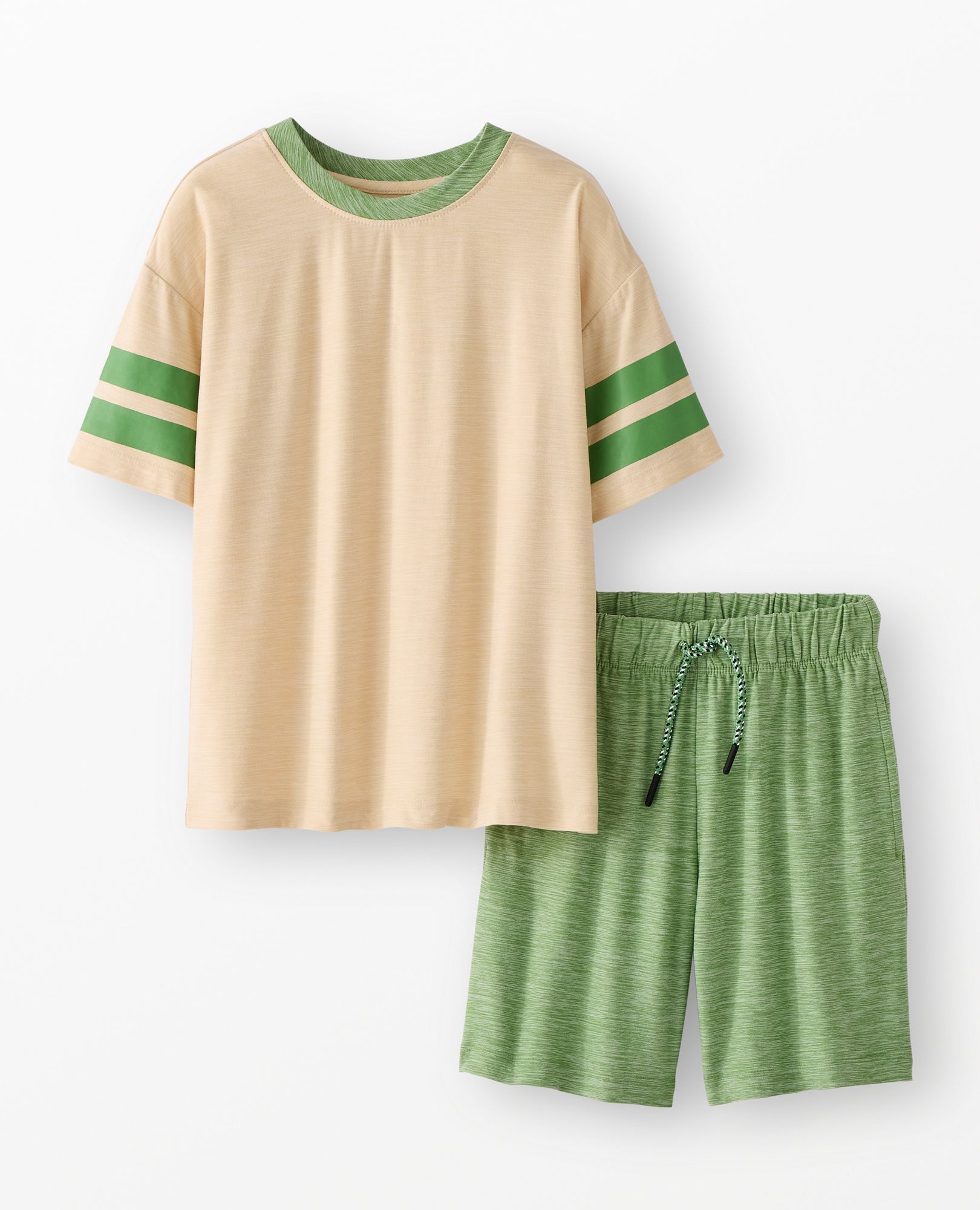 Active UV T-Shirt & Shorts Set in Khaki Rope/StoneGreen - main