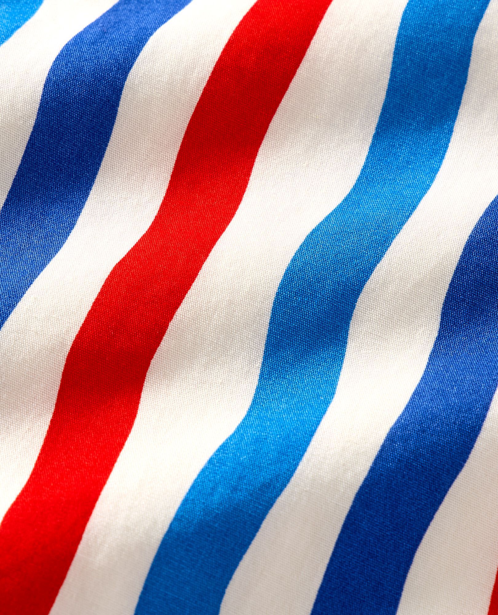 Women's Poplin Pajama Shorts in RWB Wavy Stripes - main