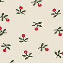 Holiday Long Sleeve Ribbed Turtleneck Dress in Sweet Holiday Floral on Ecru - swatch