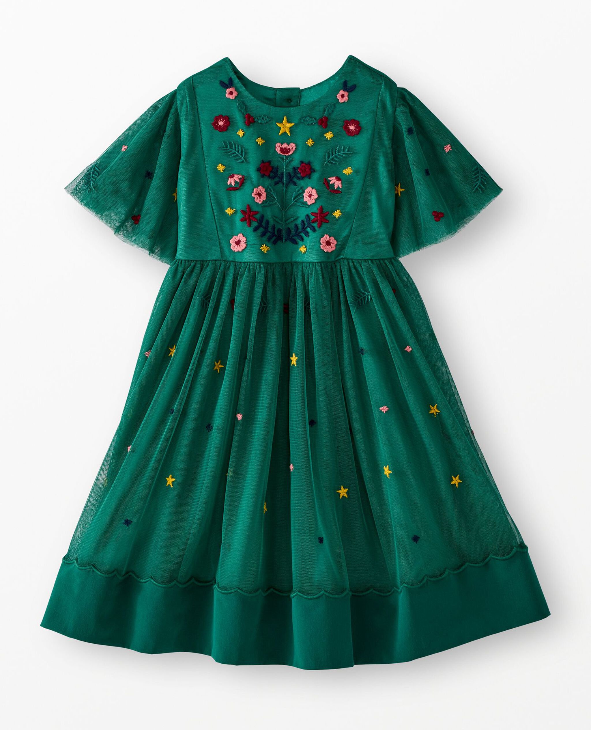 Holiday Tulle Embroidered Dress in Holiday Floral Embroidery - main