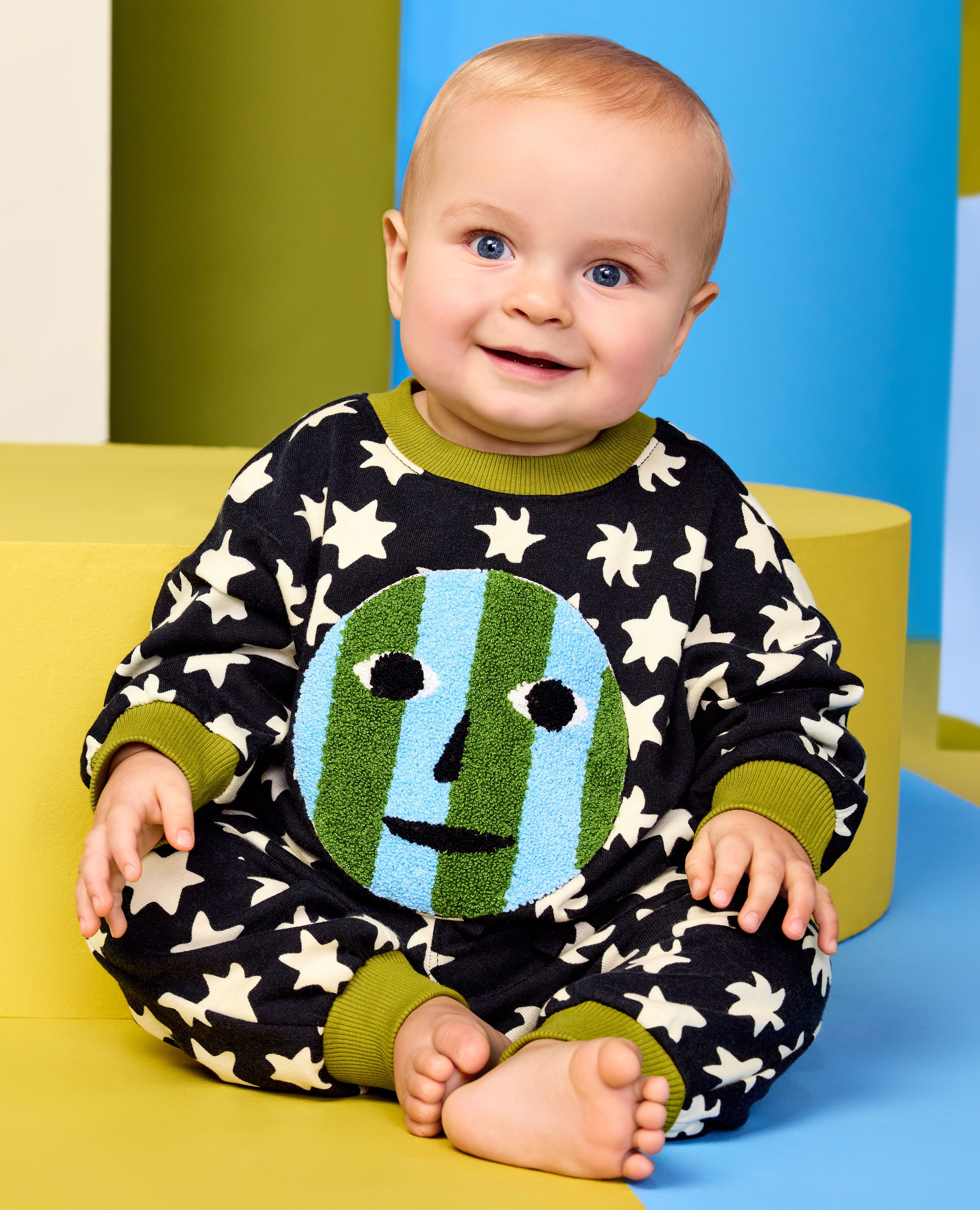 Baby Dusen Dusen French Terry Sweatshirt & Sweatpants Set in Dusen Dusen Stars - main