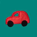 Baby Hooded Fleece Jacket in Cars on Fir Tree - swatch