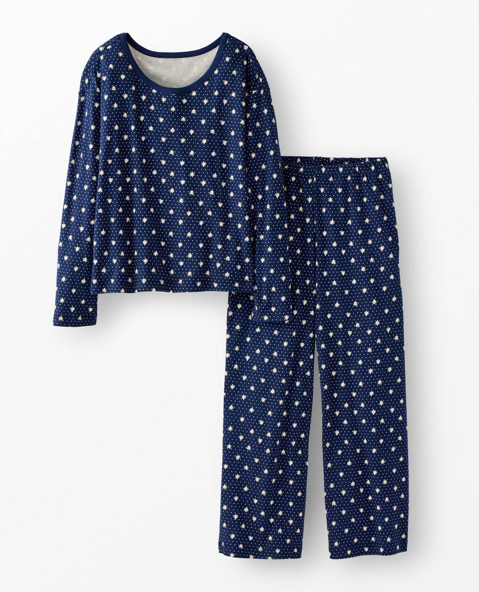 Women's Wide Leg Pajama Set in Navy Forest - main