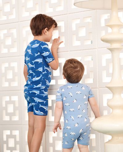 HannaJams™ Pajama Set in Magical Narwhal on Plunge Blue - main