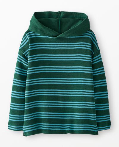 Waffle Hoodie in Malachite/Chalk Blue - main