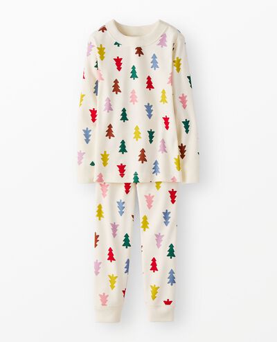 Holiday HannaJams™ Pajama Set in Festive Forest on Ecru - main