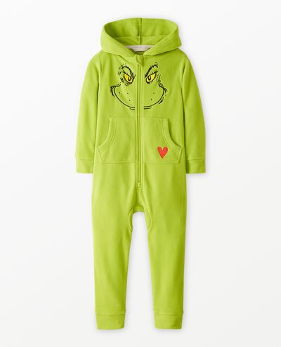 Kids Dr. Seuss Grinch Costume Fleece Jumpsuit in Grinch - main