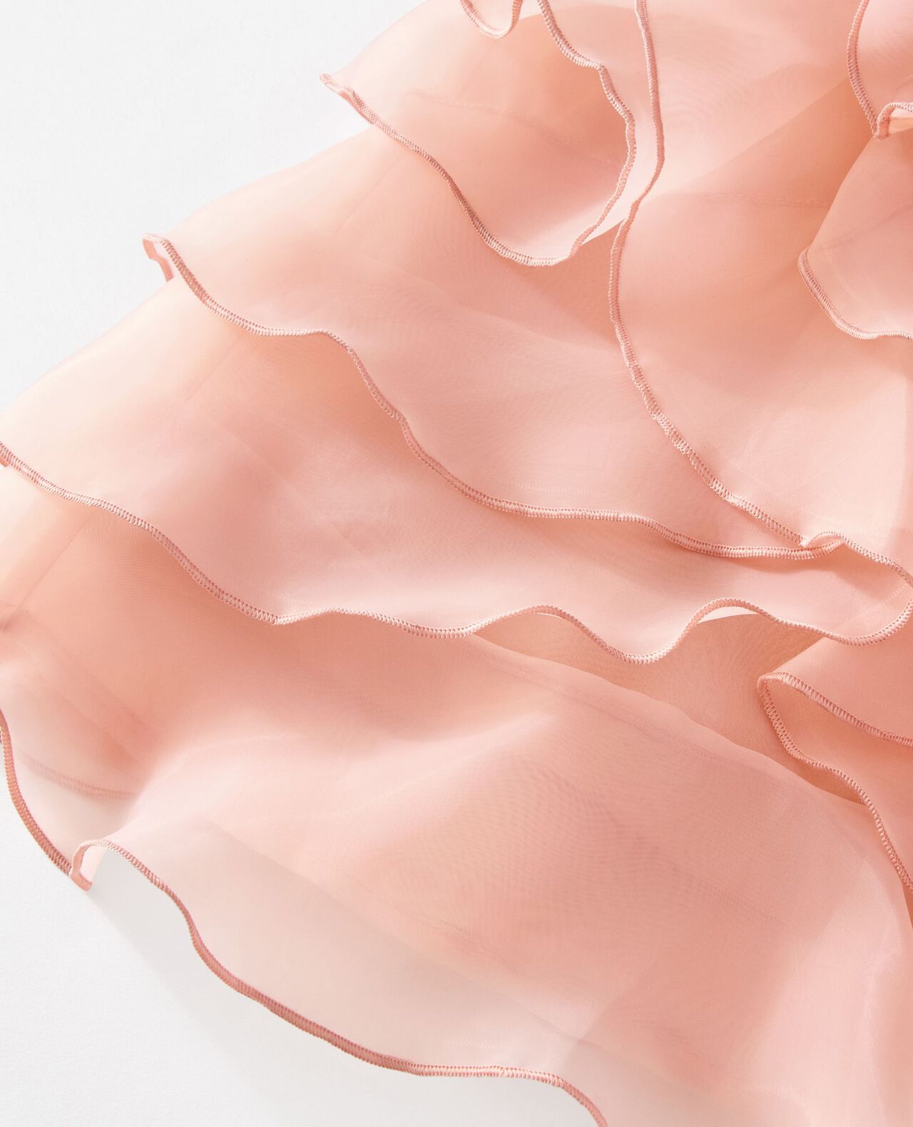 Sleeveless Organza Ruffle Dress in Pink Cream - main