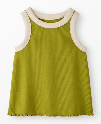 Sleeveless Ribbed Top in Lime Beam - main