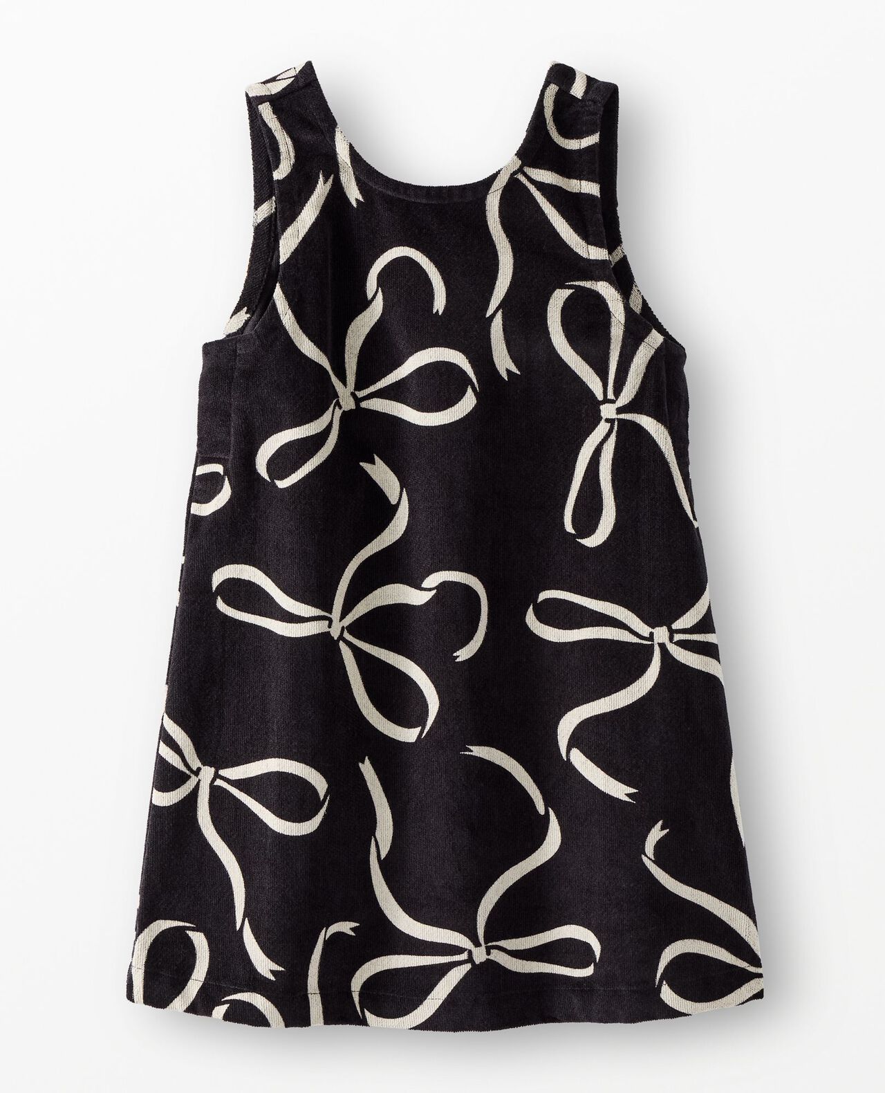 Sleeveless Velvet Bow Back Jumper in Bows on Black - main