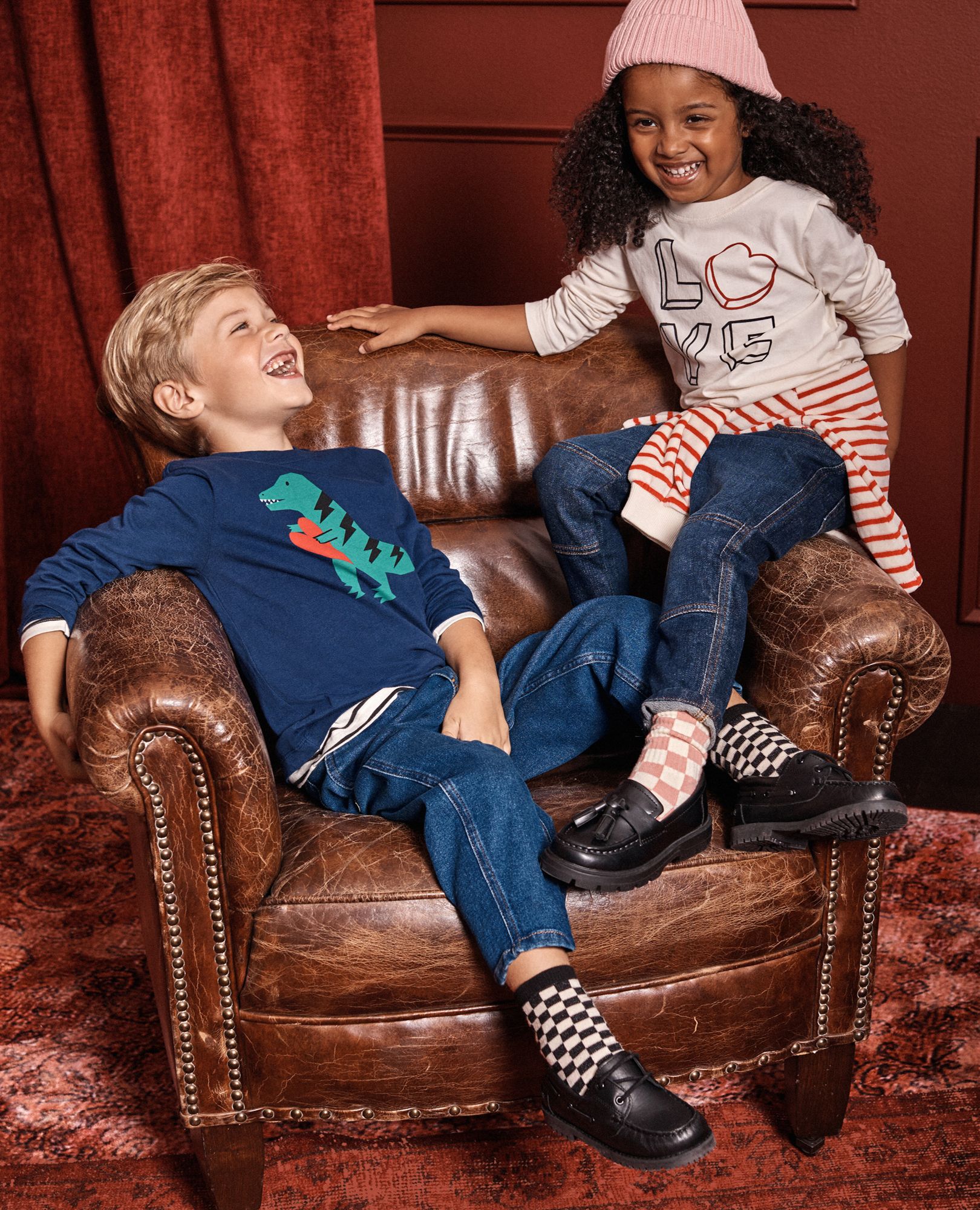 Slim Fit Denim Pull-On Pants in Medium-Dark Wash - main