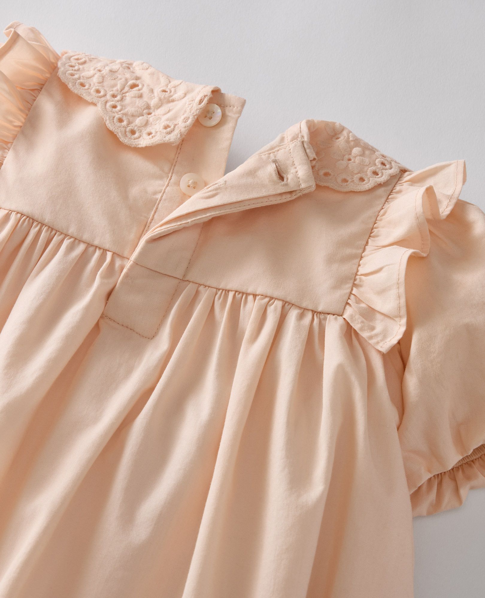 Baby Balloon Sleeve Poplin Dress & Bloomers Set in Pink Whisper - main
