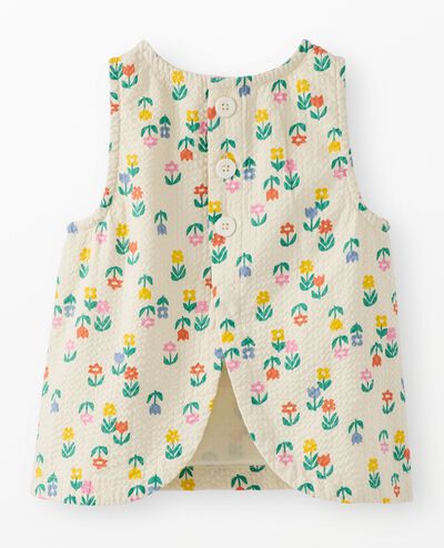 Sleeveless Seersucker Top & Skort Set in Signs of Spring on Ecru - main