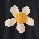 Long Sleeve Relaxed Fit Graphic T-Shirt in Daisy on Black - swatch