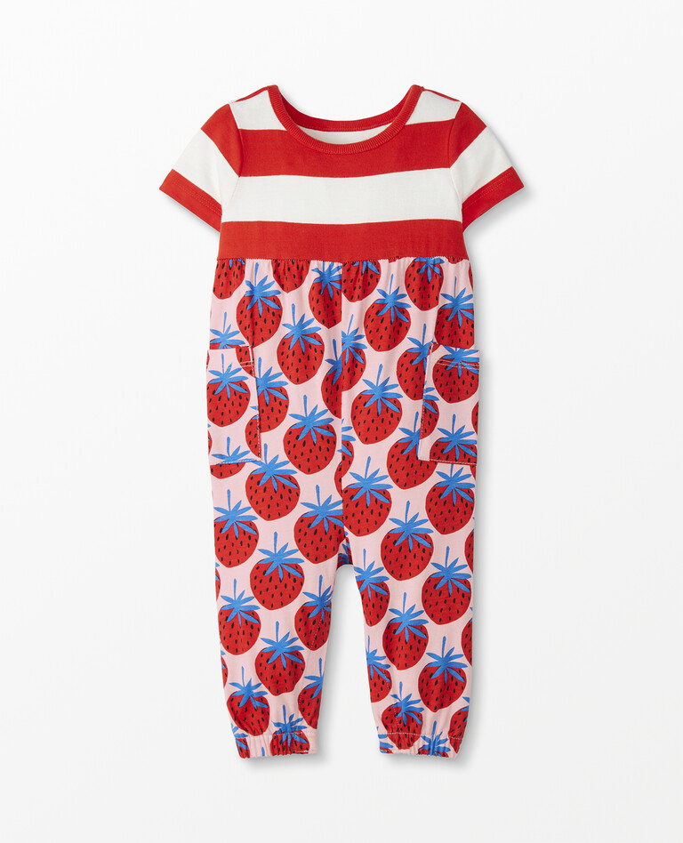 Baby Mixie Romper In Cotton Jersey in Tangy Red - main