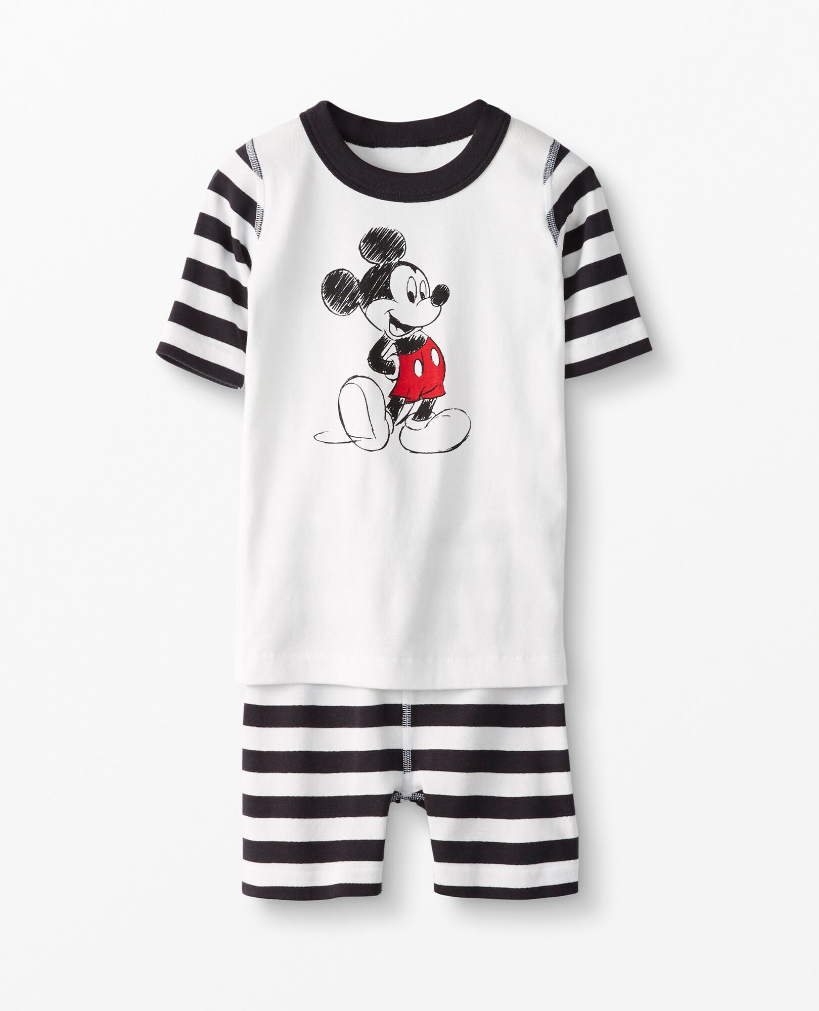 Disney Mickey Mouse Striped Short John Pajama Set Hanna Andersson