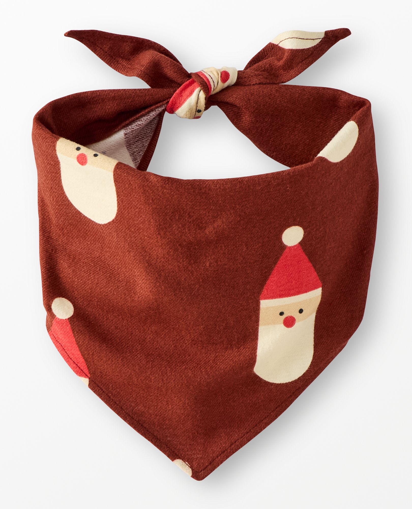 Flannel Dog Bandana in Scandi Santa on Cocoa Brown - main