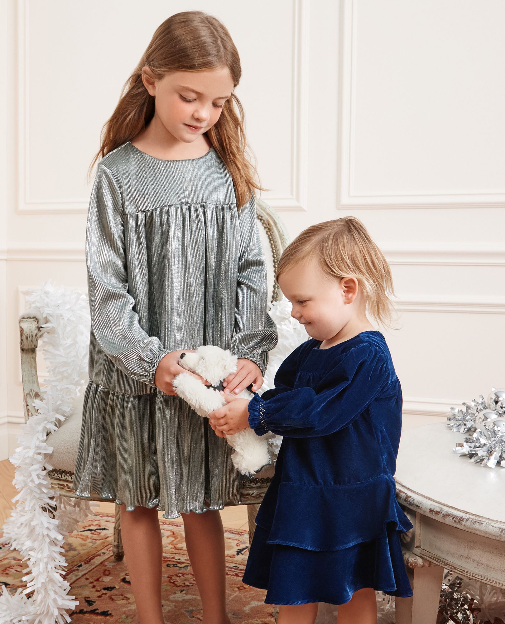 Long Sleeve Metallic Tiered Dress | Hanna Andersson