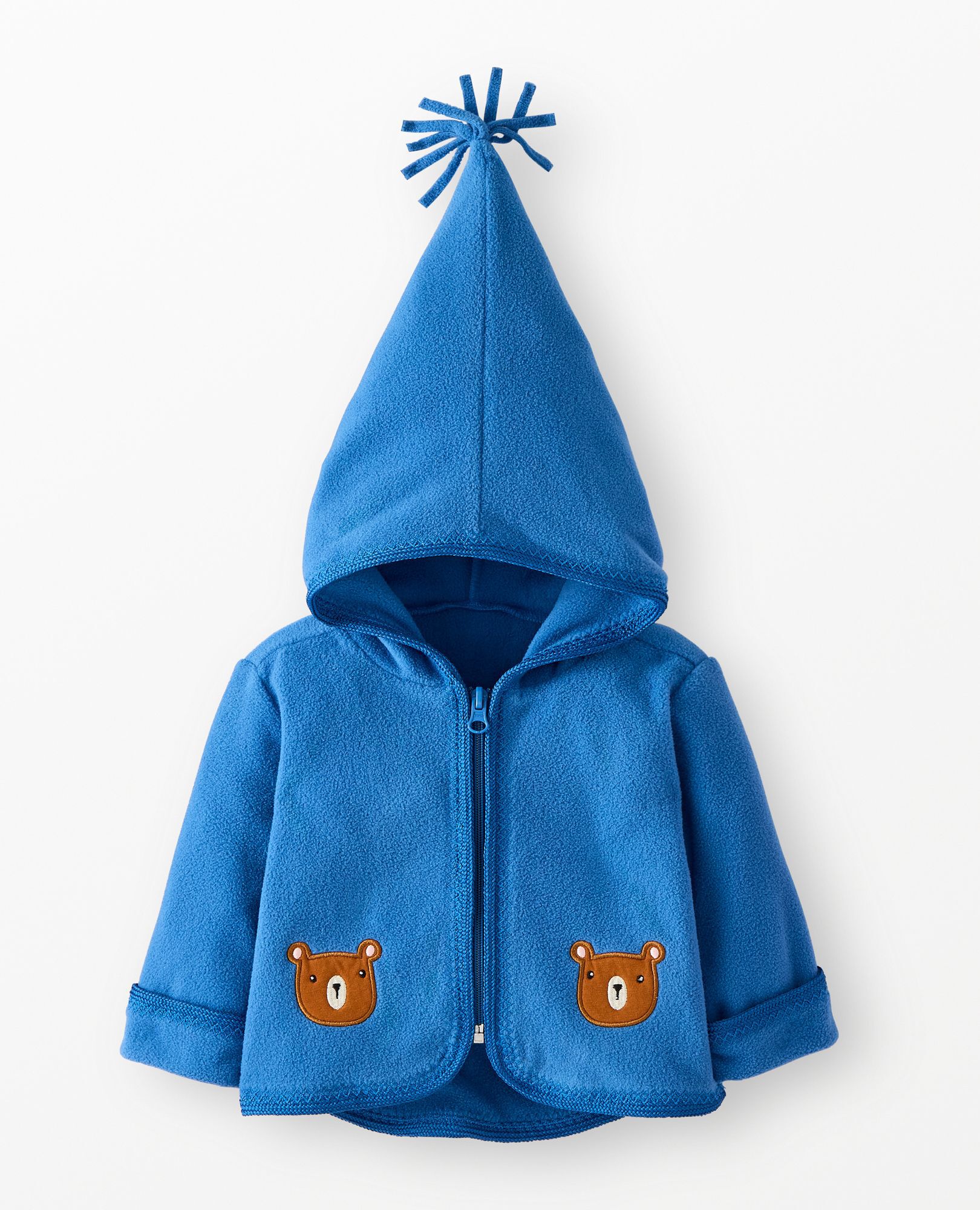 Baby Hooded Fleece Jacket in Cute Bears on Shadow Blue - main