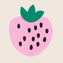 Baby Graphic Bodysuit & French Terry Sweatpants Set in Pink Strawberries on Ecru - swatch