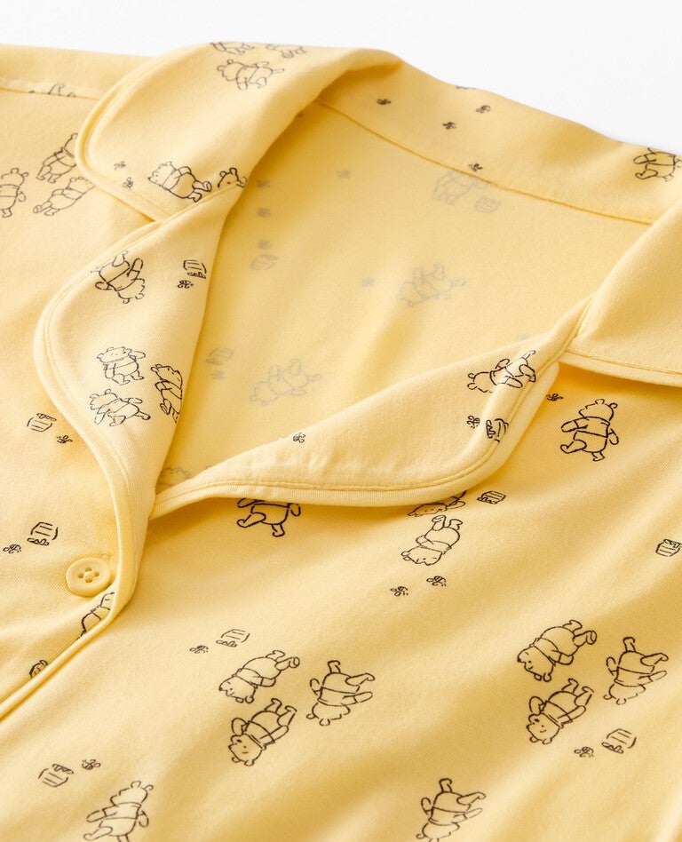 Women's Disney Winnie the Pooh Short Sleeve Pajama Set in HannaSoft™ in Winnie the Pooh Yellow - main