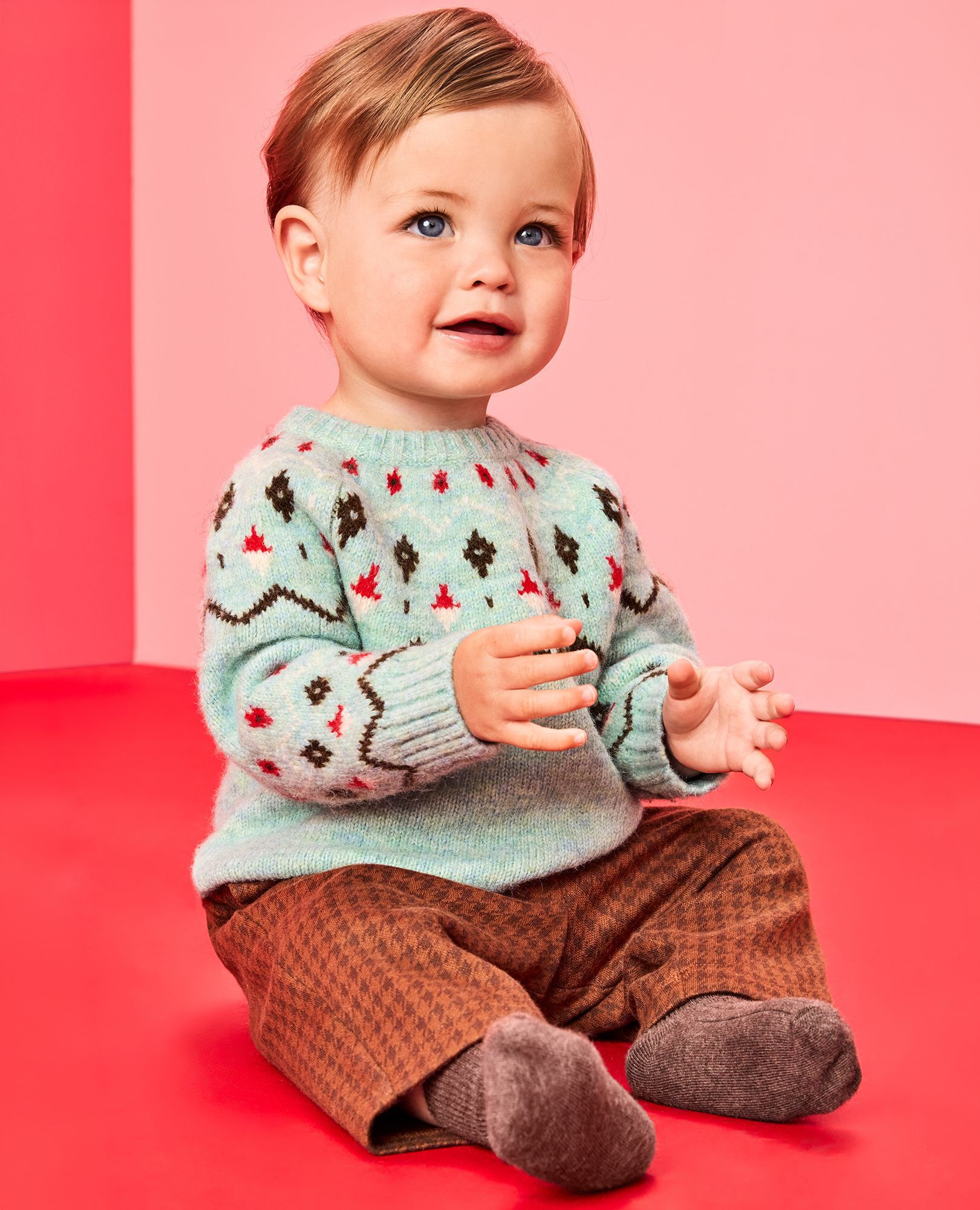 Baby Fair Isle Sweater in Winter Fair Isle - main