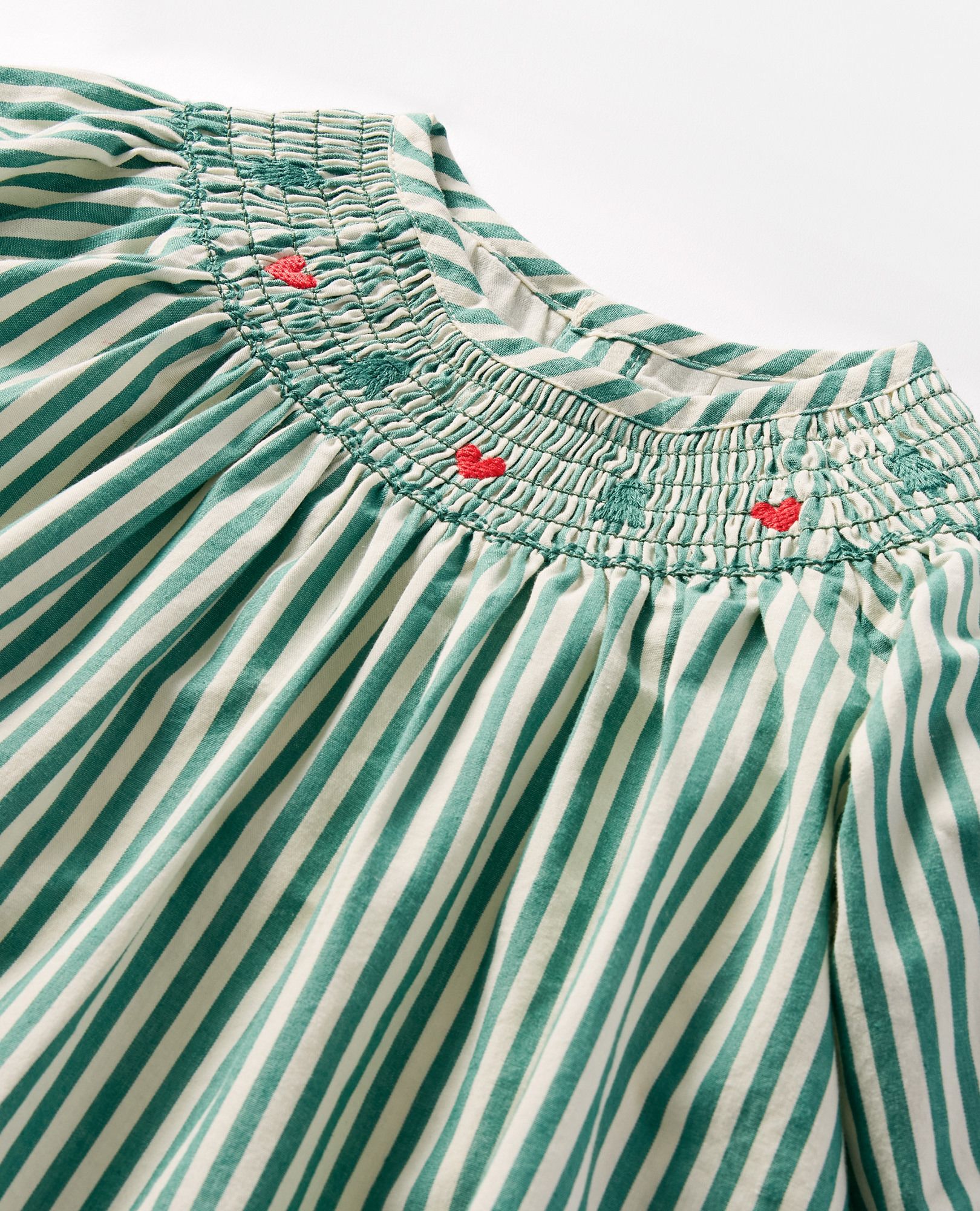 Baby Holiday Embroidered Dress & Bloomers Set in Fir Tree/Ecru - main