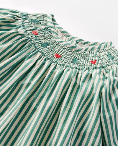 Baby Holiday Embroidered Dress & Bloomers Set in Fir Tree/Ecru - main