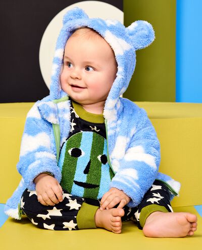 Baby Dusen Dusen Marshmallow Fleece Jacket in Dusen Dusen Sky - main