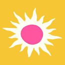 Sleeveless Playground Dress with Pockets in Pink Suns on Sunshine - swatch