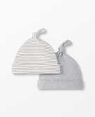 Baby Top Knot Beanie In Organic Cotton 2-Pack in Heather Grey - main