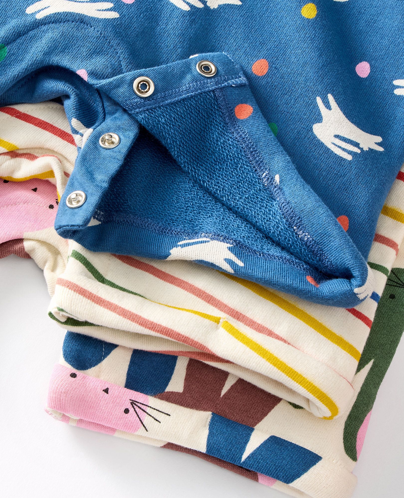 Baby Easter T-Shirt & French Terry Shortalls Set in Multi Stripe - main