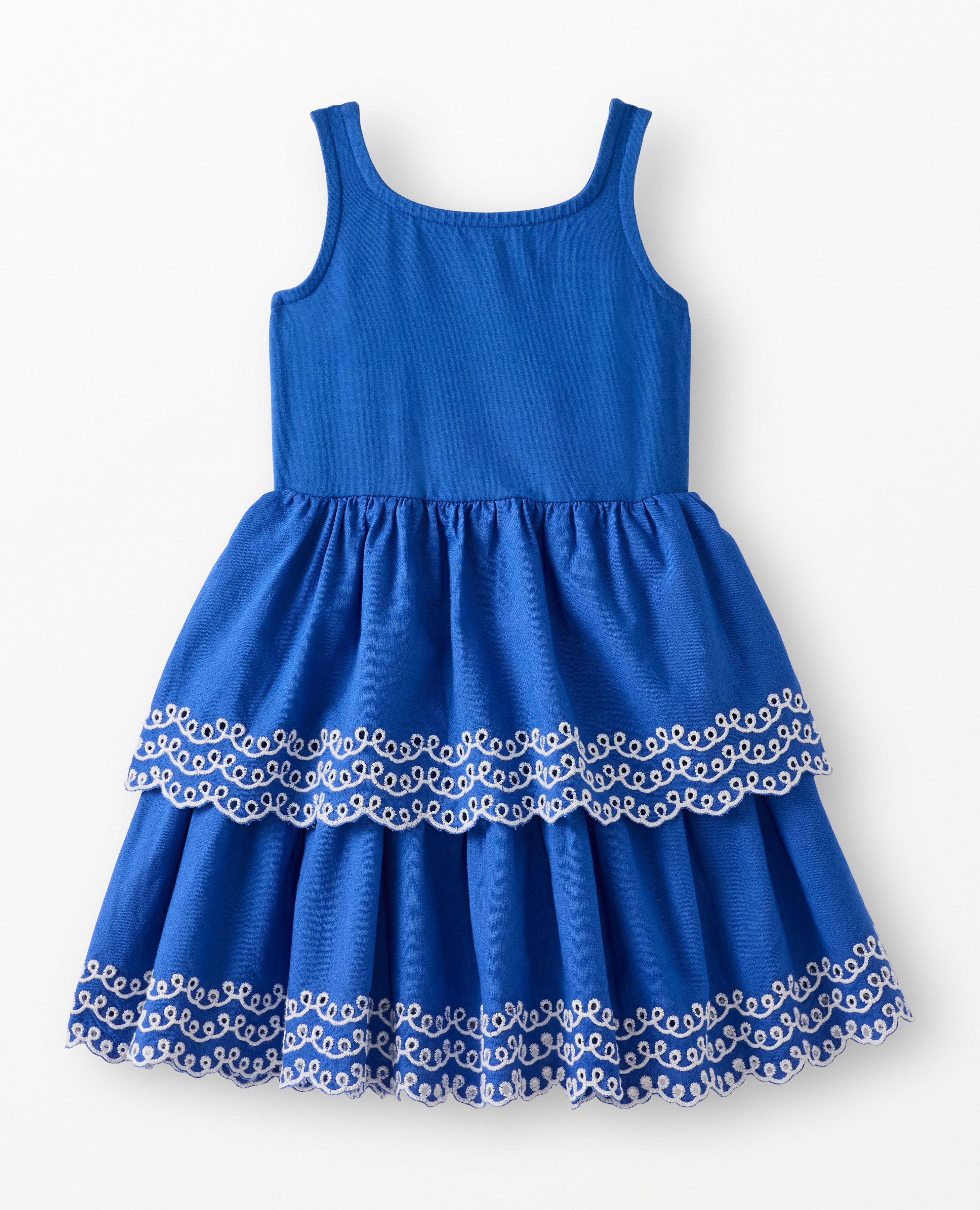 Sleeveless Embroidered Tiered Dress in Happy Blue - main