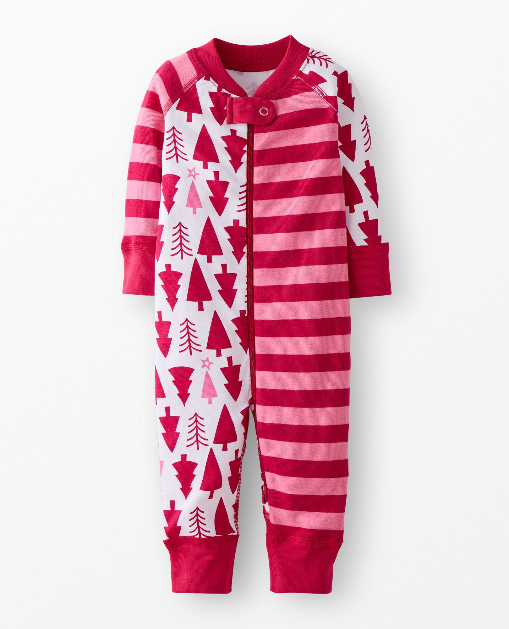 American Girl® Holiday HannaJams™  Sleeper in American Girl Pink Trees & Stripes - main