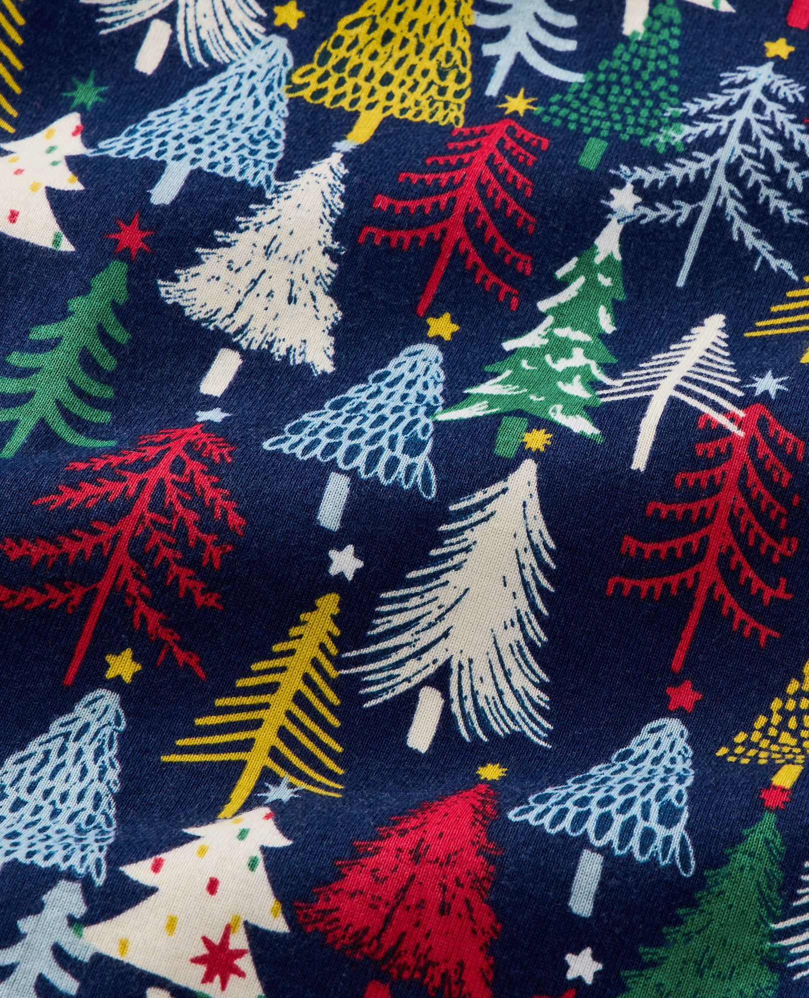 Baby Holiday Zip Sleeper in Twinkly Trees on Navy - main