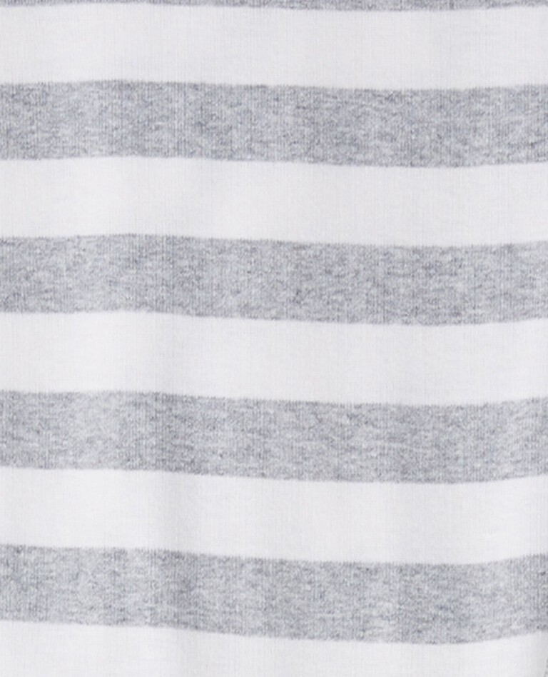 Striped Short John Pajama Set in Heather Grey/Hanna White - main